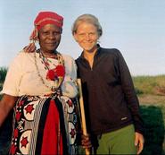 Annie Bowler with a practicing traditional healer in South Africa.