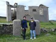 Nathan Goodale and Dean of Faculty Joe Urgo at the school house on InisAirc.