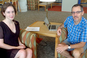 Hannah Chappell '15 and Professor of English Onno Oerlemans.