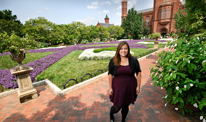 Ashlie Flood ’15 at the Smithsonian Gardens in Washington, D.C.