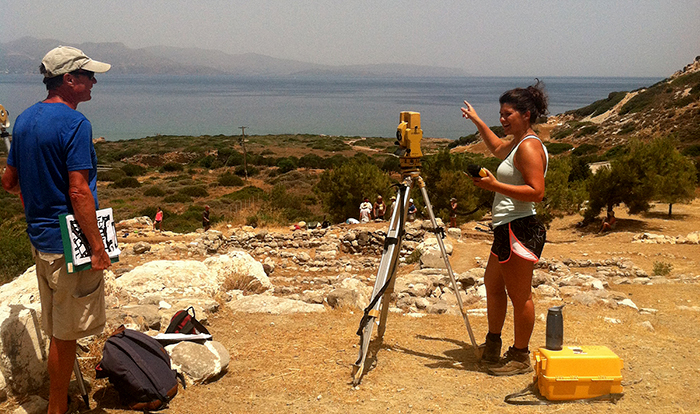 Ianno Recco '16, right, with Professor John McEnroe on Crete.
