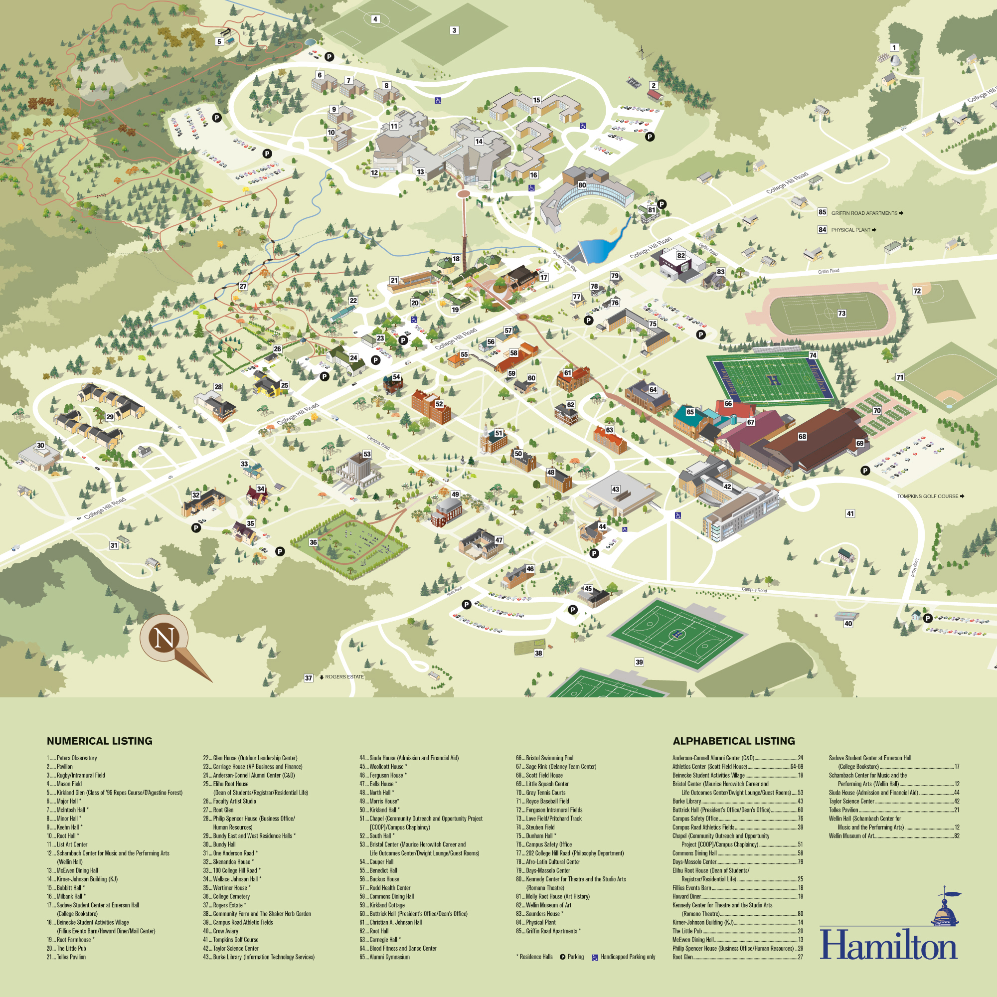 Hamilton College Campus Map 2015   Schedule   Hamilton College